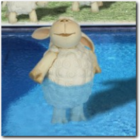 Tischlampe Swimmingpool Bildfolie.