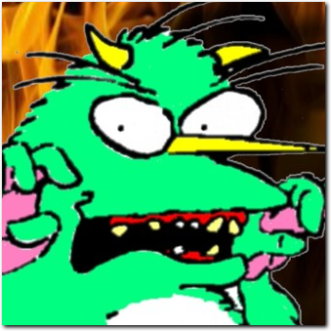 Wandlampe Gnurks im Höllenfeuer Bildfolie.