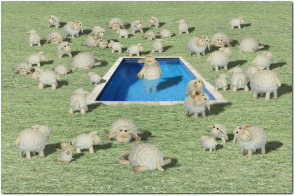 Wandlampe Swimmingpool Bildfolie.