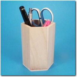 Roh Holz Stifthalter, wabenform.