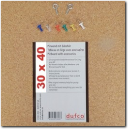 Kork Pinnwand 30 x 40 cm mit Zubehör.
