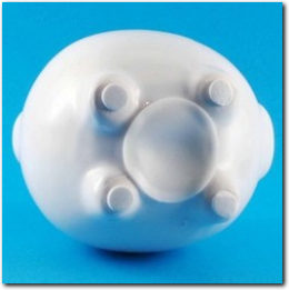 Keramik Sparsäuli weiss mit Spachtel individuell gestalten.