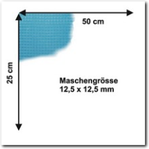 Drahtgitter mit 12,5 mm Masche, 25 x 50 cm.