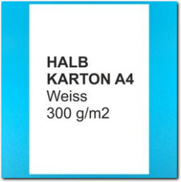 A4 Halbkarton weiss 300 g/m2.