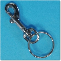 Ring Karabinerhaken, 54 x 18 mm, mit Ring 30 mm.