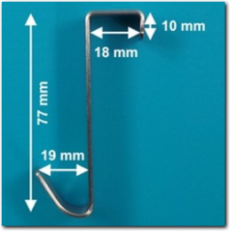 Türhaken Chrom 20 x 40 x 77 mm.