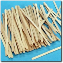 Holzstab Viereck, 140 x 5 x 1 mm, Roh, Abgerundete Enden.