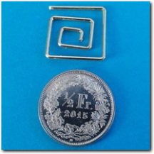 Deko Klammer Quaddrat Spirale, Goldfarben, 15 x 15 mm.