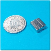 Neodym Quader Magnet 9,8 x 3,8 x 2,8 mm.