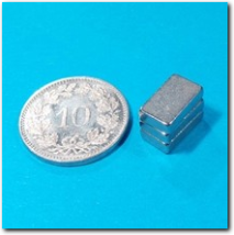 Neodym Quader Magnet 10 x 6 x 2,5 mm.