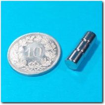 Kleine und dicke Neodym Scheibenmagnete 5 x 5 mm.