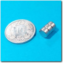 Neodym Scheiben Magneten 6 mm, Höhe 3 mm.