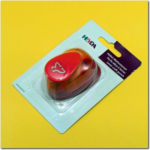 Original verpackter Heyda Hebel Motivstanzer Taubenumrissform.