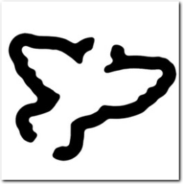 Mit dem Heyda Hebel Motivstanzer ausgestanztes Tauben Umrissmotiv.