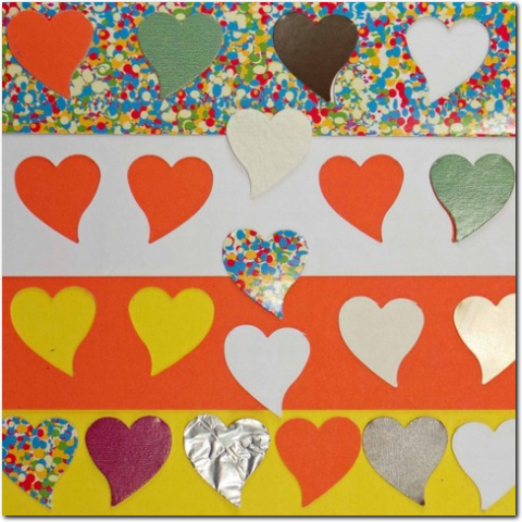 Mit dem Heyda Hebel Motivstanzer ausgestanzte Herzen.