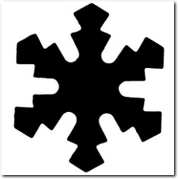 Mit dem Motivstanzer hergestellter Eiskristall.