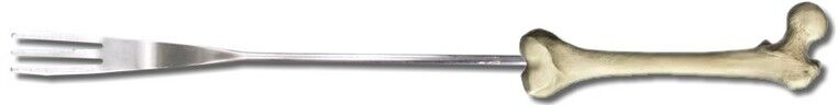 Fonduegabel mit Knochen Griff aus Giessmasse.
