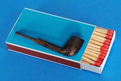 Streichholzschachtel mit Lieblings Tabakpfeife.