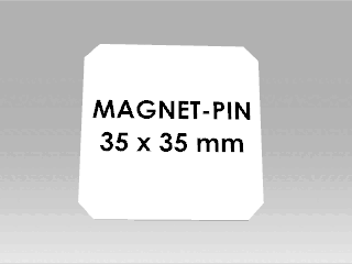 Karton Magnet Pin 35 x 35 mm.