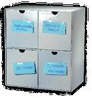 Archiv Boxen individuell beschriftet.